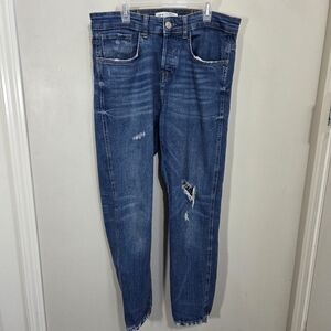Zara Men's Blue Distressed Jeans Button Fly Size 31